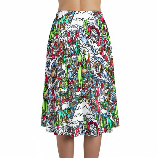 Whimsical Village Winter Wonderland - Women’s Pocket Midi Skirt