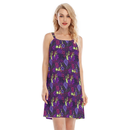 Fairytale Florals - Dark Enchantress - Women’s Adjustable Sundress