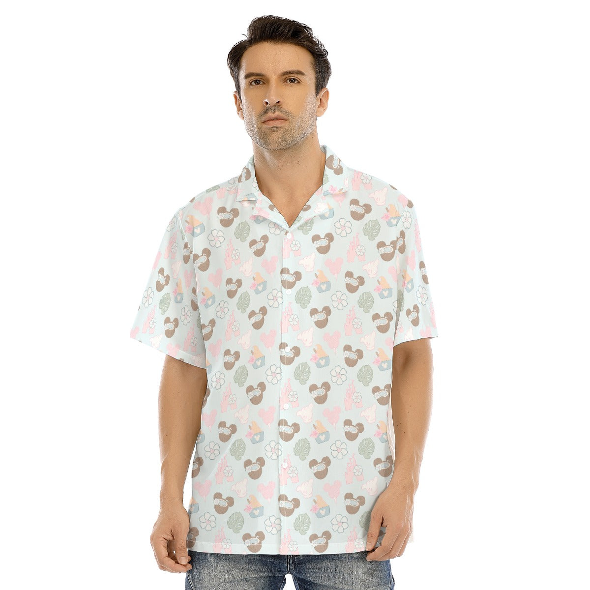Pastel Island Treats - Men's Hawaiian Button Up Shirt