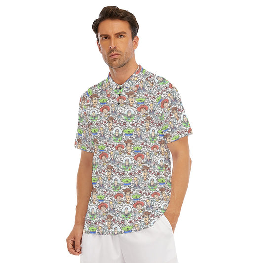 Sketch Autographs of Animated Toy Friends - Men's Polo Shirt