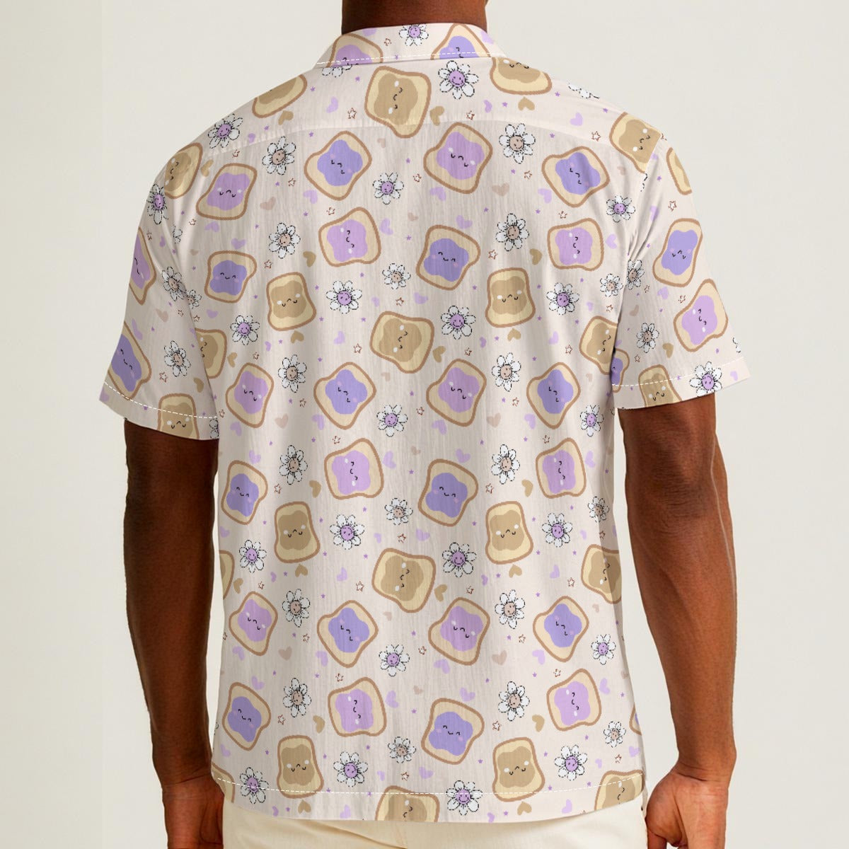 Kawaii Peanut Butter and Jelly Sandwiches - Men’s Cotton-Rich Button Up Shirt