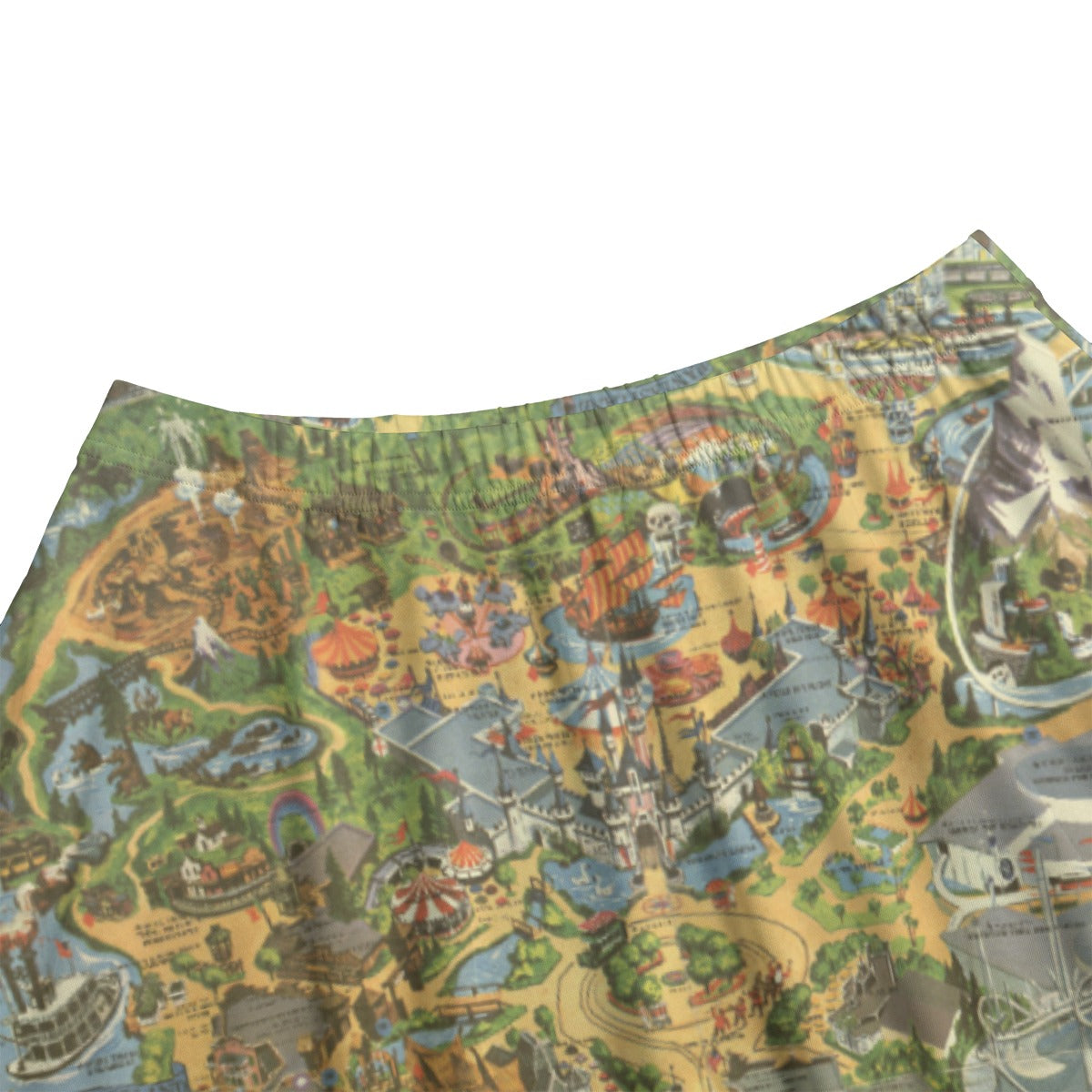 Vintage Theme Park Map- Women’s Pocket Midi Skirt