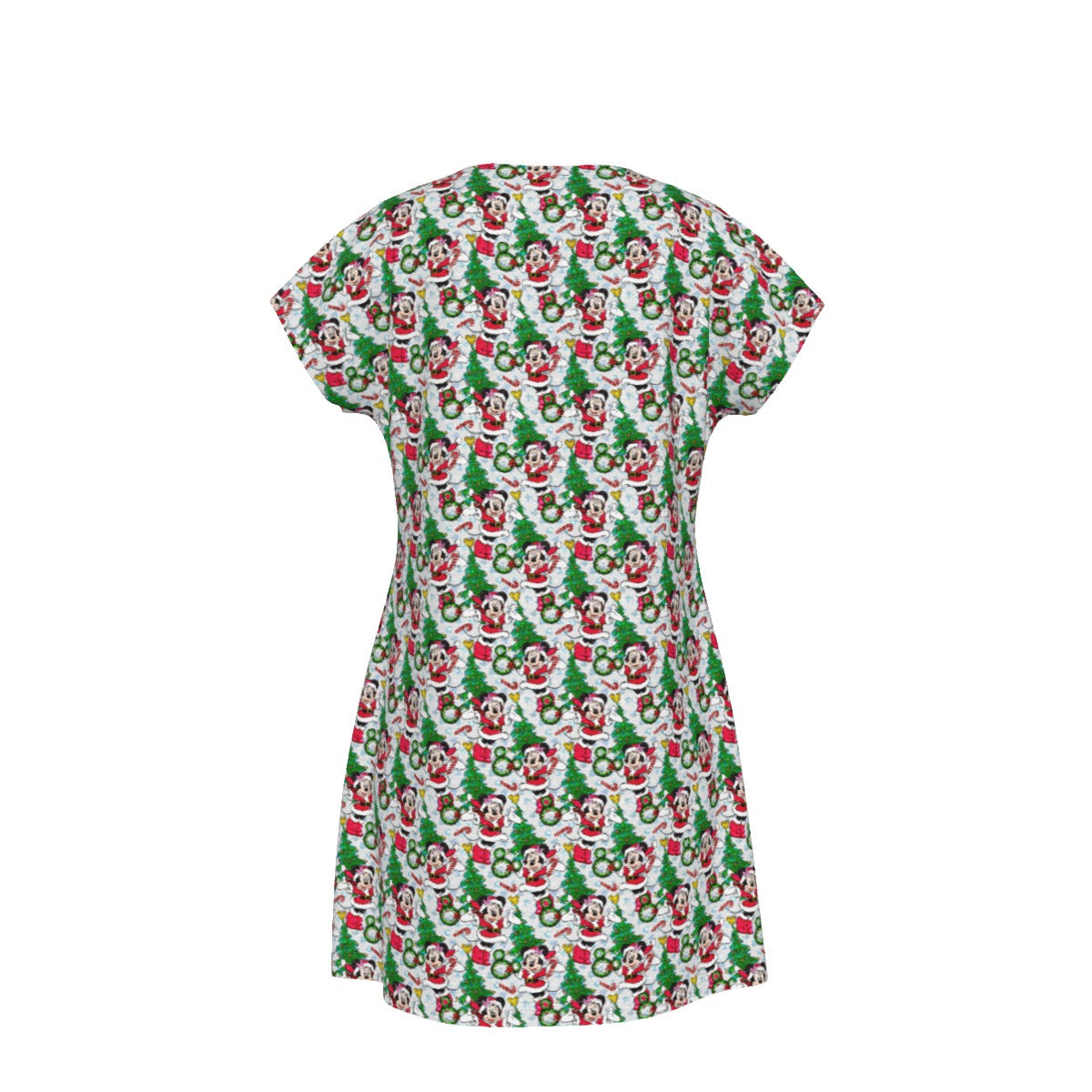 Santa Mouse with Sparkle - Women's T-Shirt Dress