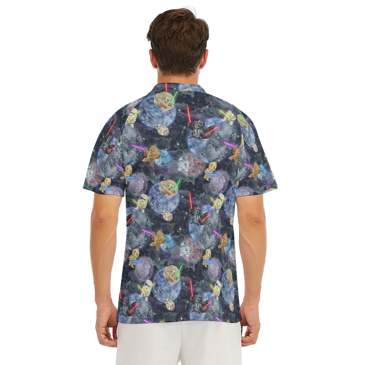 Watercolor Cosmic Battle - Men's Polo Shirt