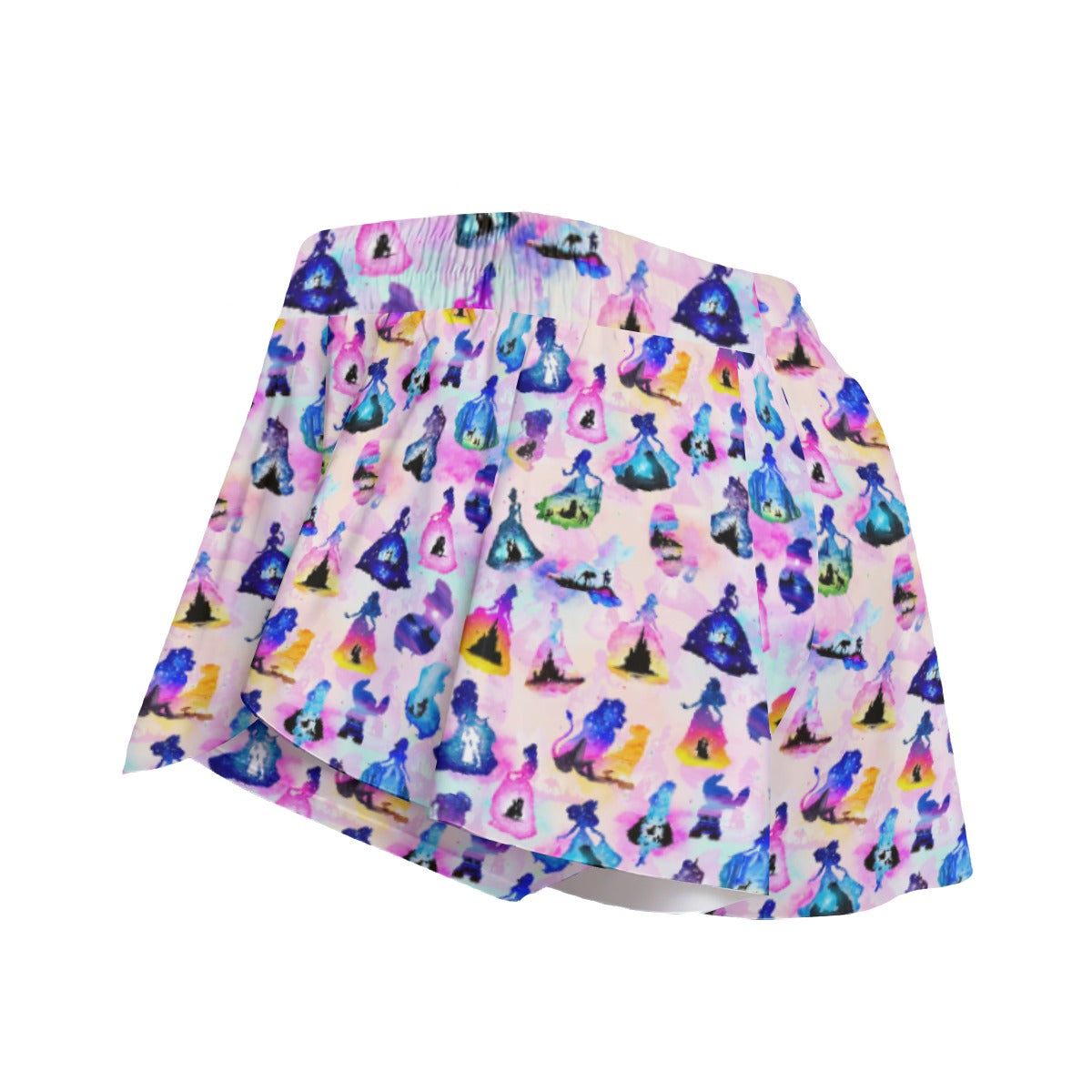 Princess And Classic Animation Silhouettes - Women's Flowy Pocket Shorts