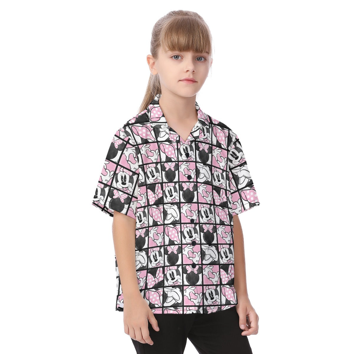 Mouse Bow Block Party - Kid's Hawaiian Button Up Shirt