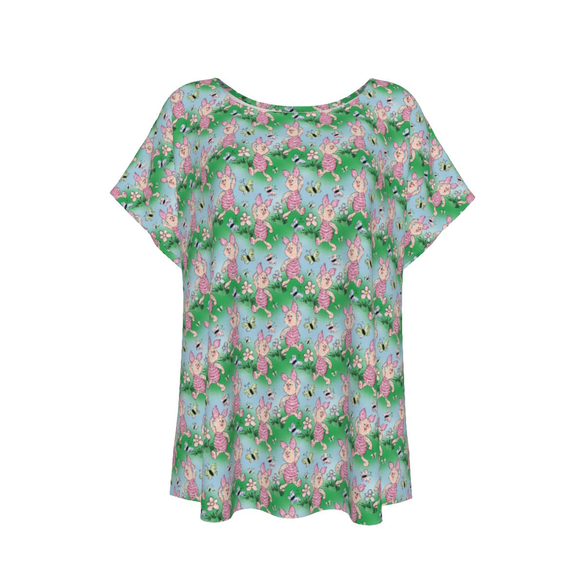 Sketched Shy Friend and Butterflies - Women’s Relaxed Fit Scoop Tee