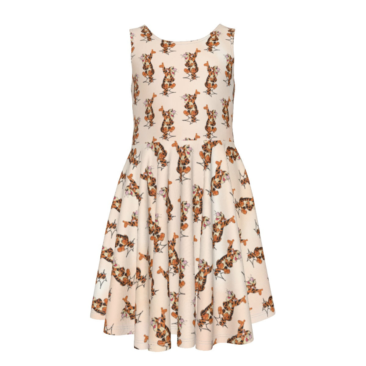 Sketched Bouncing Buddy - Kid's Sleeveless Skater Dress
