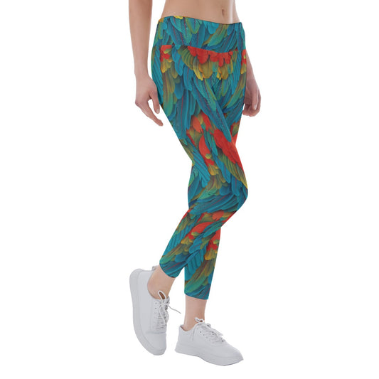Animal Print - Macaw Parrot - Women's Yoga Leggings