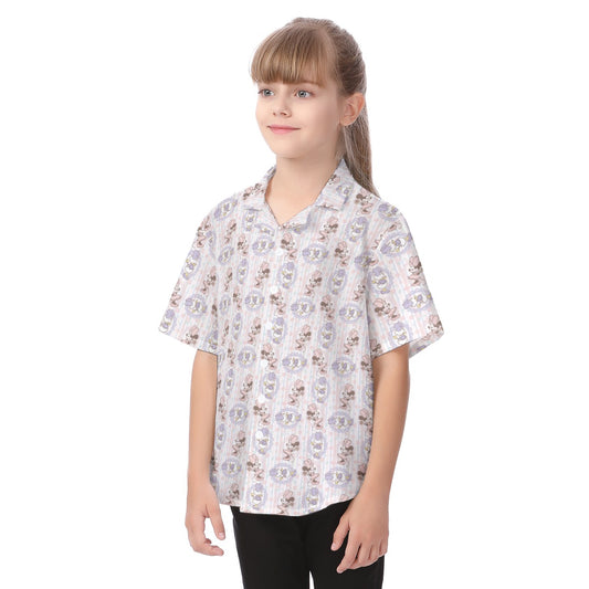 Sweet Springtime Minnie & Daisy - Kid's Hawaiian Button Up Shirt