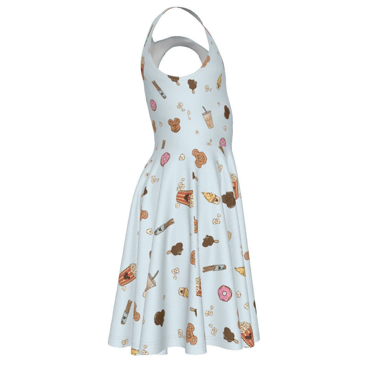 Minimal Snackcore - Kid's Sleeveless Skater Dress