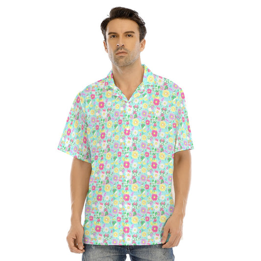Neon Spring Floral Friendsends - Men's Hawaiian Button Up Shirt