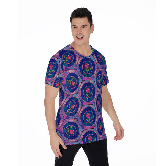 Enchanted Rose Stained Glass - Men's Short Sleeve T-Shirt