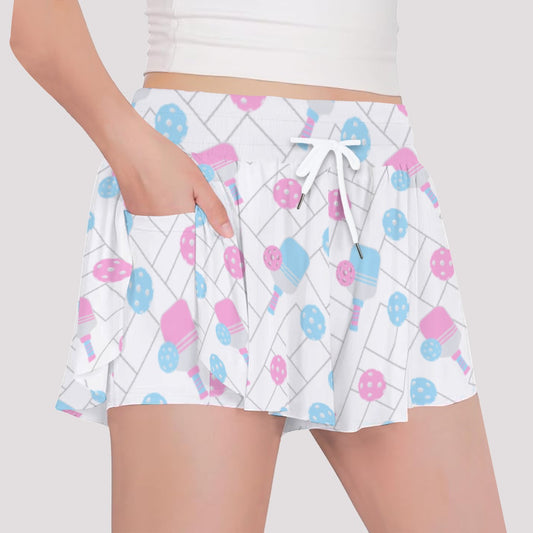 Pickleball Court Spin - Girls’ Flowy Pocket Shorts