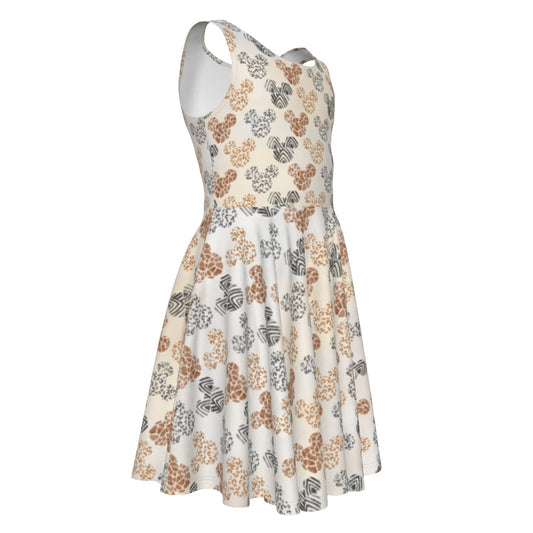 Safari Mouse Ears - Kid's Sleeveless Skater Dress