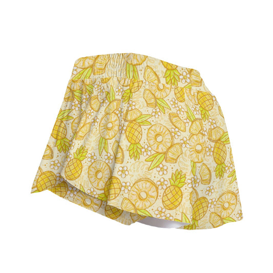 Summer Fruits - Pineapple - Women's Flowy Pocket Shorts