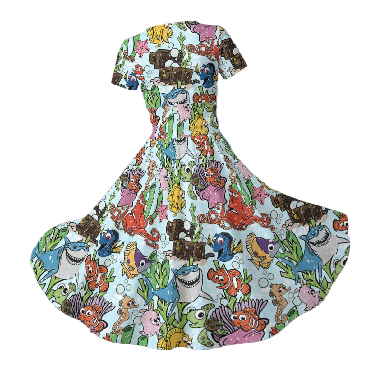 Fish Are Friends Reef - Women's V-Neck Ruched Midi Dress