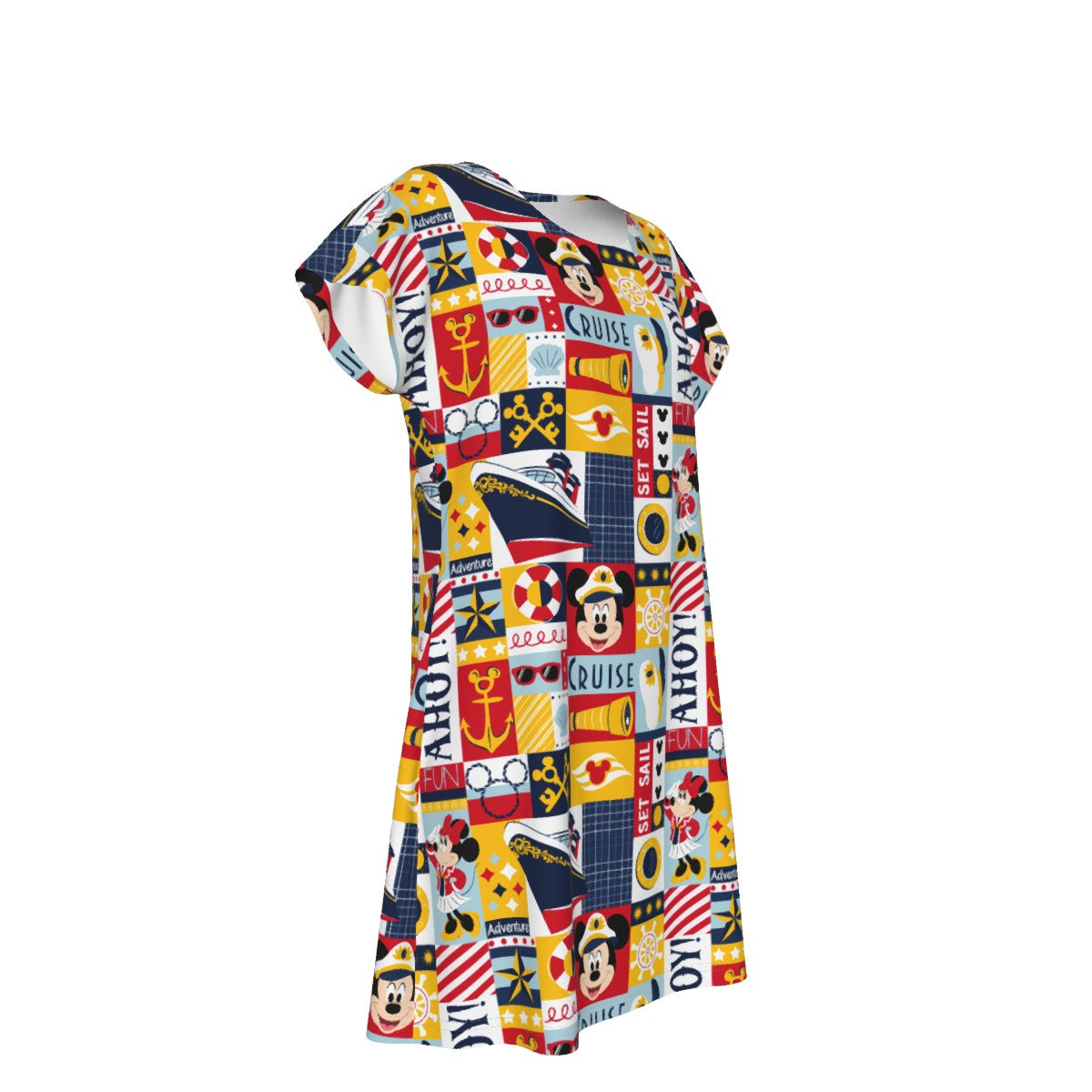 Nautical Cruise Patchwork - Women's T-Shirt Dress