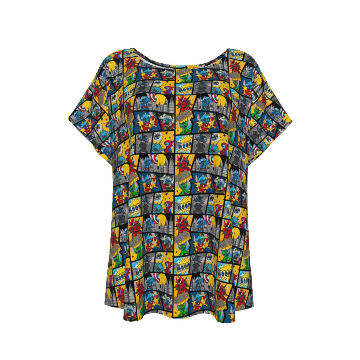 Superhero Stitch - Comic Action - Women’s Relaxed Fit Scoop Tee