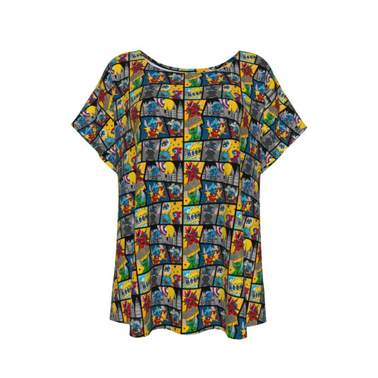 Superhero Stitch - Comic Action - Women’s Relaxed Fit Scoop Tee