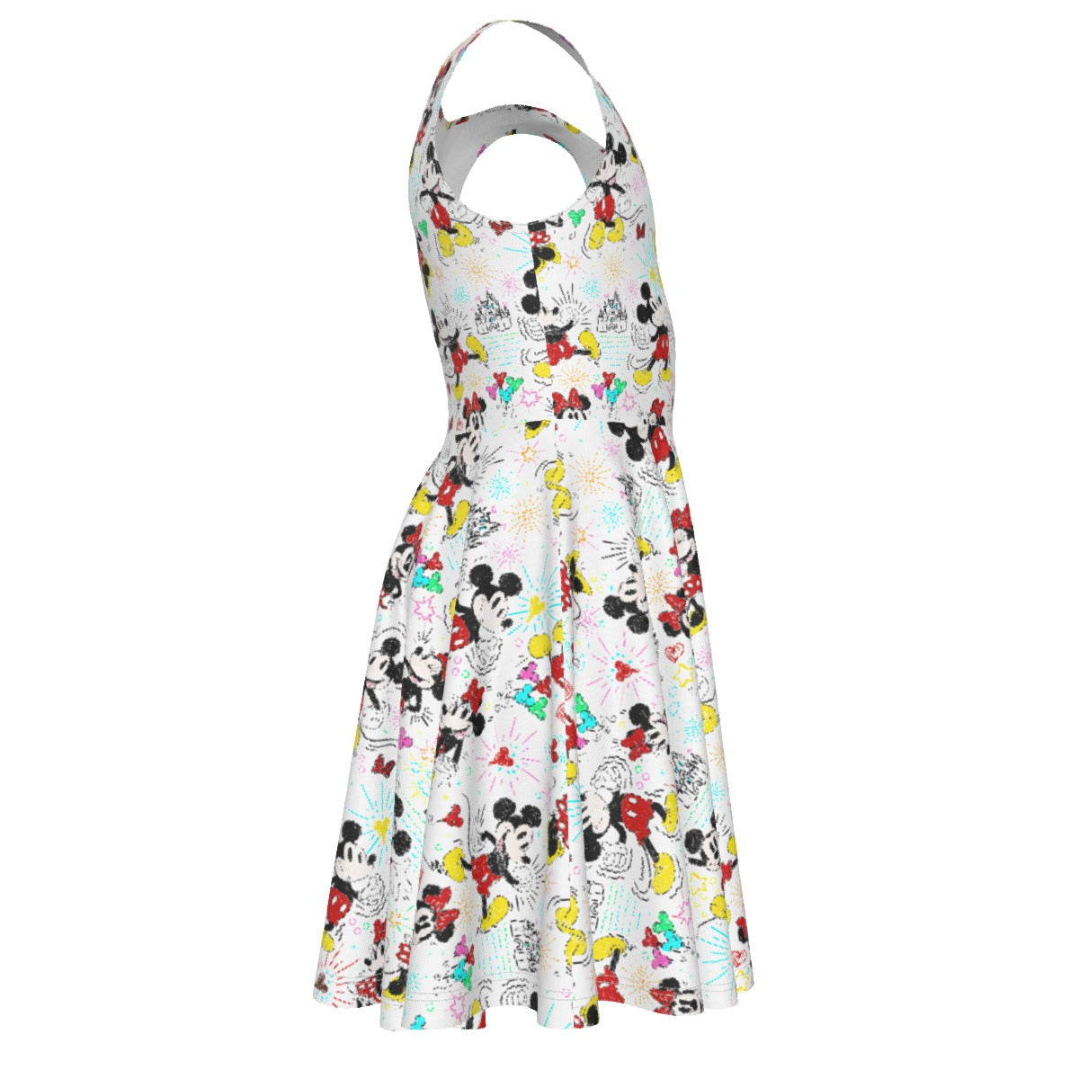 Doodle Mouse Magic - Kid's Sleeveless Skater Dress