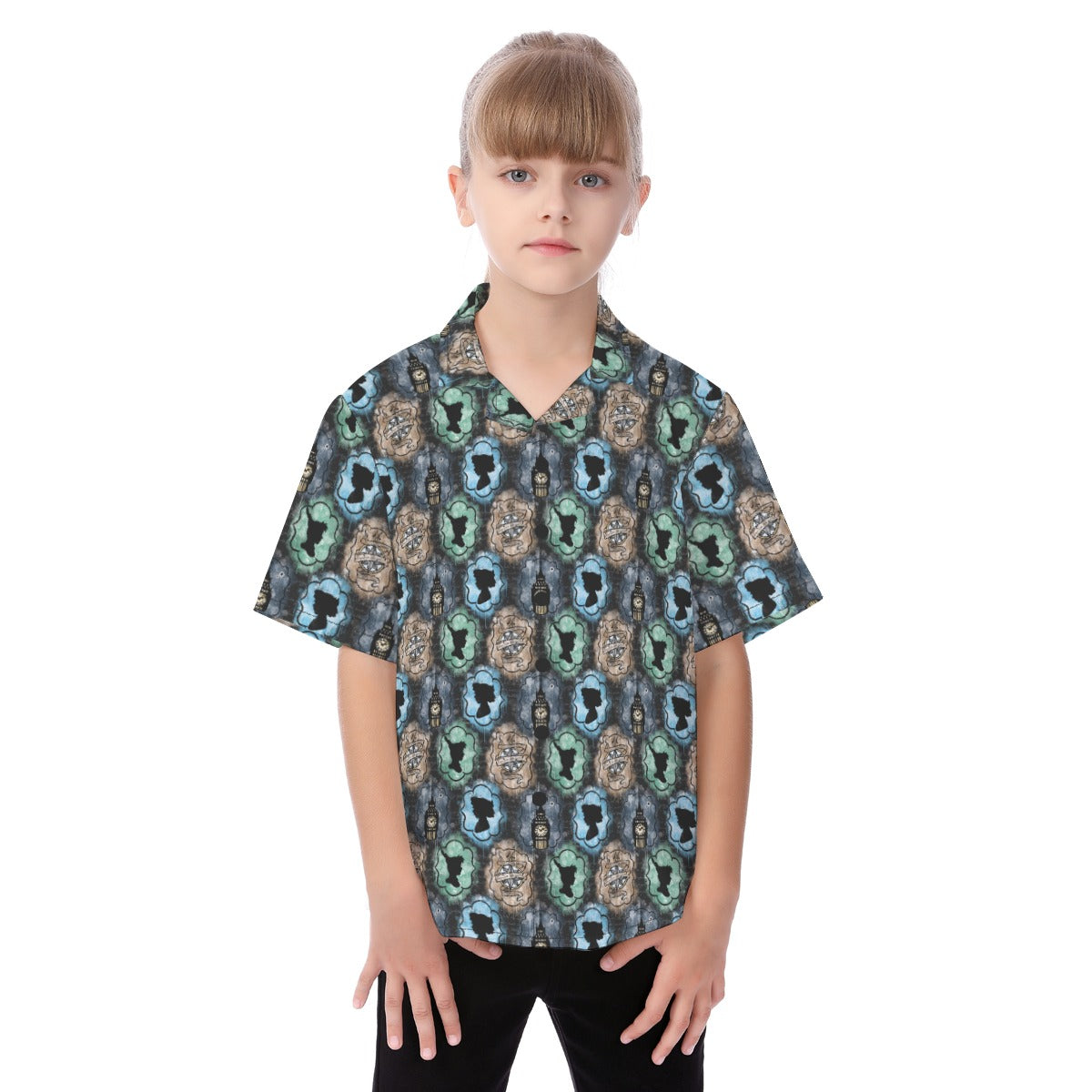 Peter & Wendy Silhouettes - Kid's Hawaiian Button Up Shirt