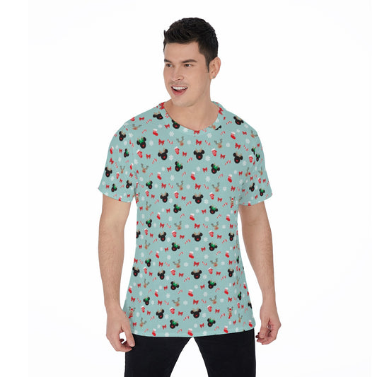 Festive Reindeer Mouse Holiday - Men's Short Sleeve T-Shirt
