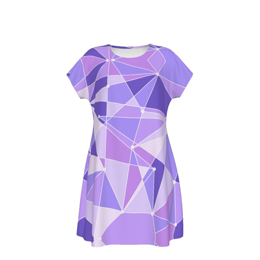 Geometric Purple Wall - Women's T-Shirt Dress