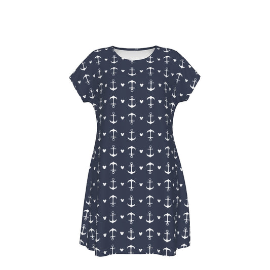 Anchors & Mouse Ears - Women's T-Shirt Dress