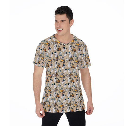 Robot Romance Sketched - Men's Short Sleeve T-Shirt