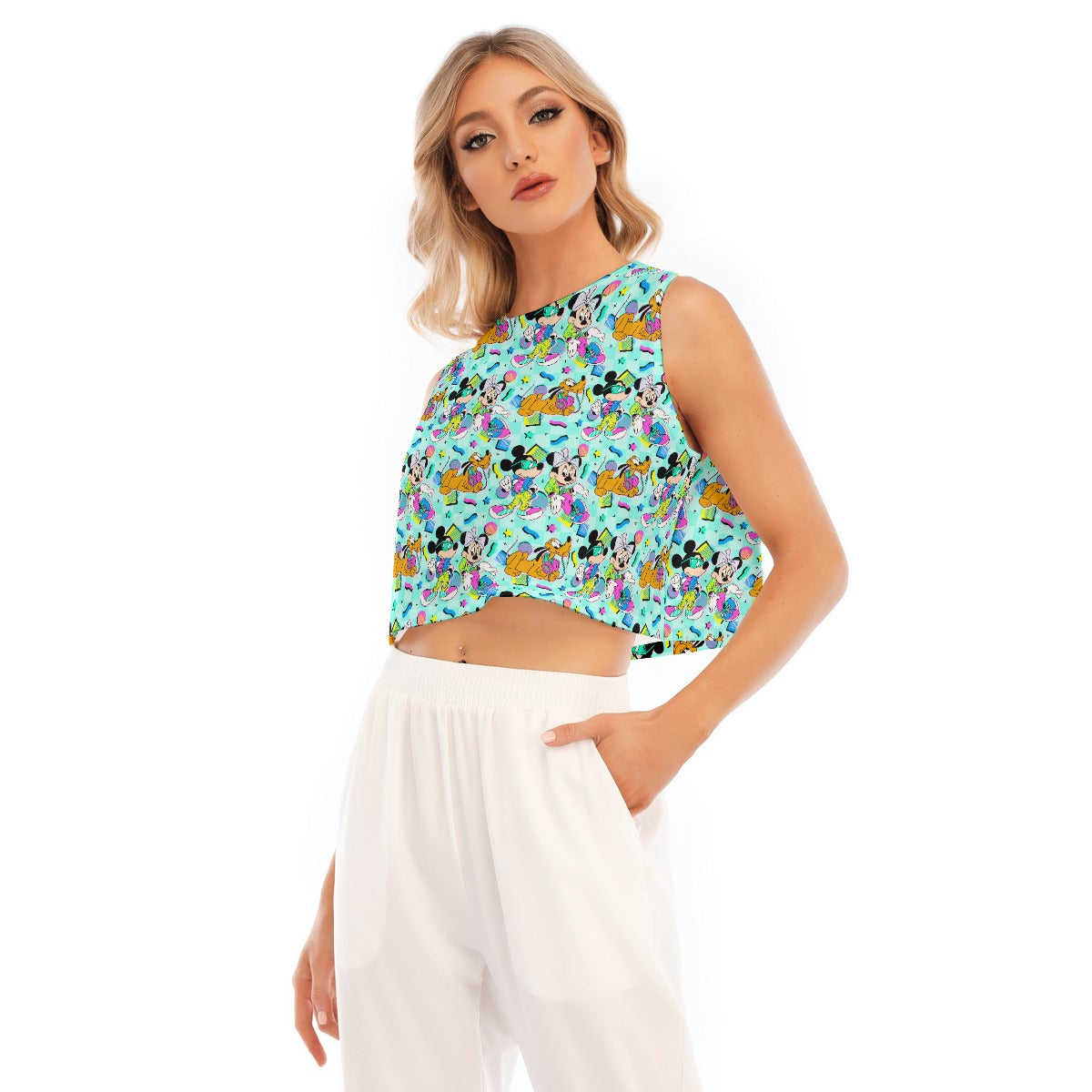 80s Pop Party Pals - Women’s Sleeveless Cropped Tee