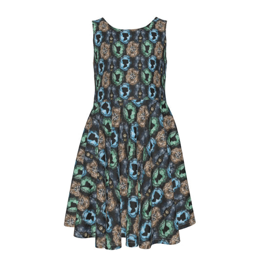 Starry Flight Silhouettes - Kid's Sleeveless Skater Dress