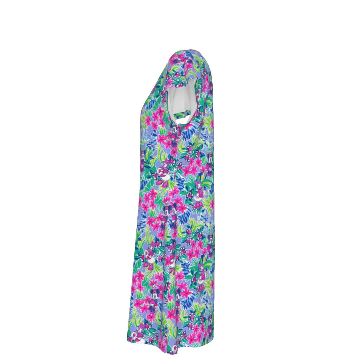 Bright Tropical Bliss - Island Mouse Duo - Women's T-Shirt Dress