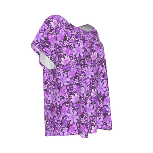 Purple Crystal Moths - Women’s Relaxed Fit Scoop Tee