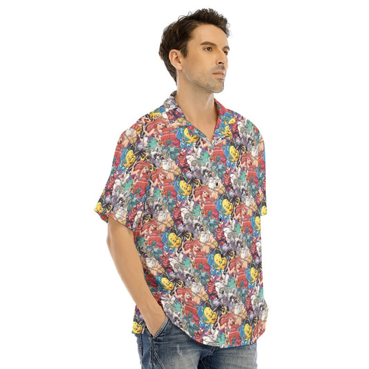 Undersea Crew Sketch - Men's Hawaiian Button Up Shirt