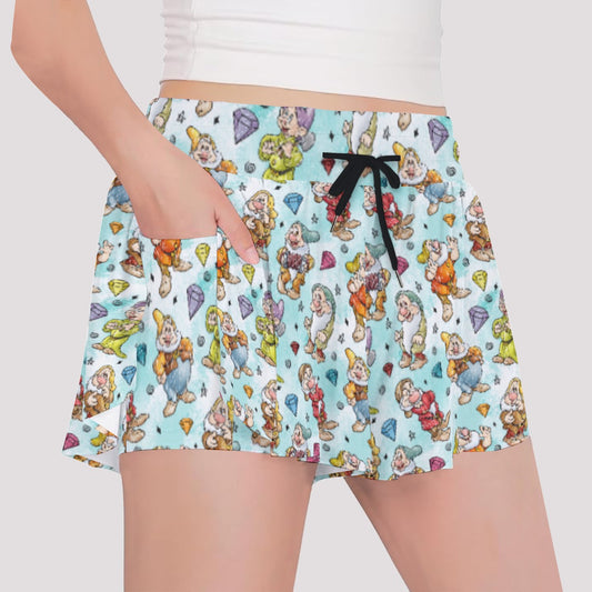 Seven Helpers Sketch - Girls’ Flowy Pocket Shorts