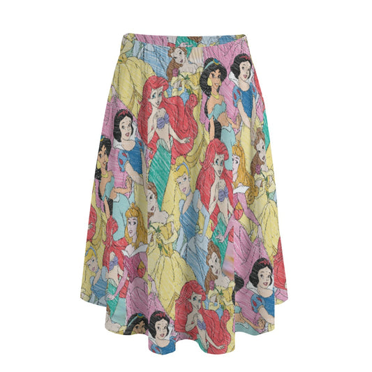 Royal Princess Sketches - Women’s Pocket Midi Skirt