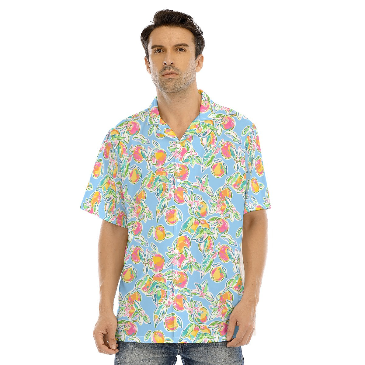 Peachy Keen - Men's Hawaiian Button Up Shirt