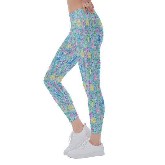 Bright Tropical Princess - Mashup - Women's Yoga Leggings