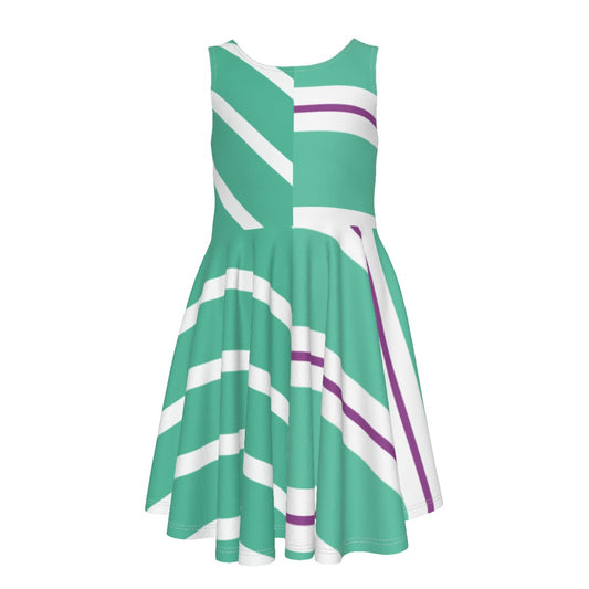 Candy Racer Stripes- Kid's Sleeveless Skater Dress