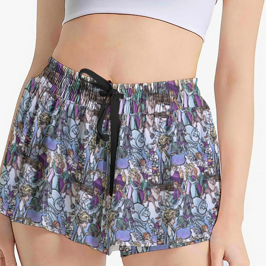 Enchanted Winter Journey - Women's Flowy Pocket Shorts