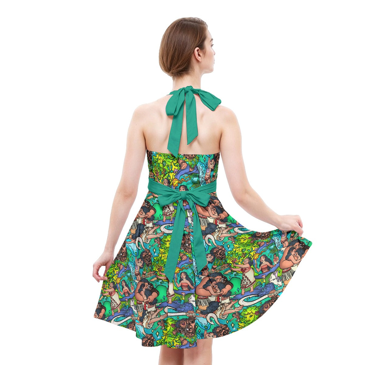Ocean Voyager Storybook Scenes - Women's Halter Vintage Pocket Dress