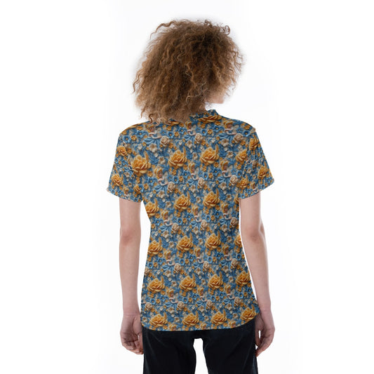 Regal Embroidered Royal Maiden - Women's Short Sleeve V-Neck T-Shirt