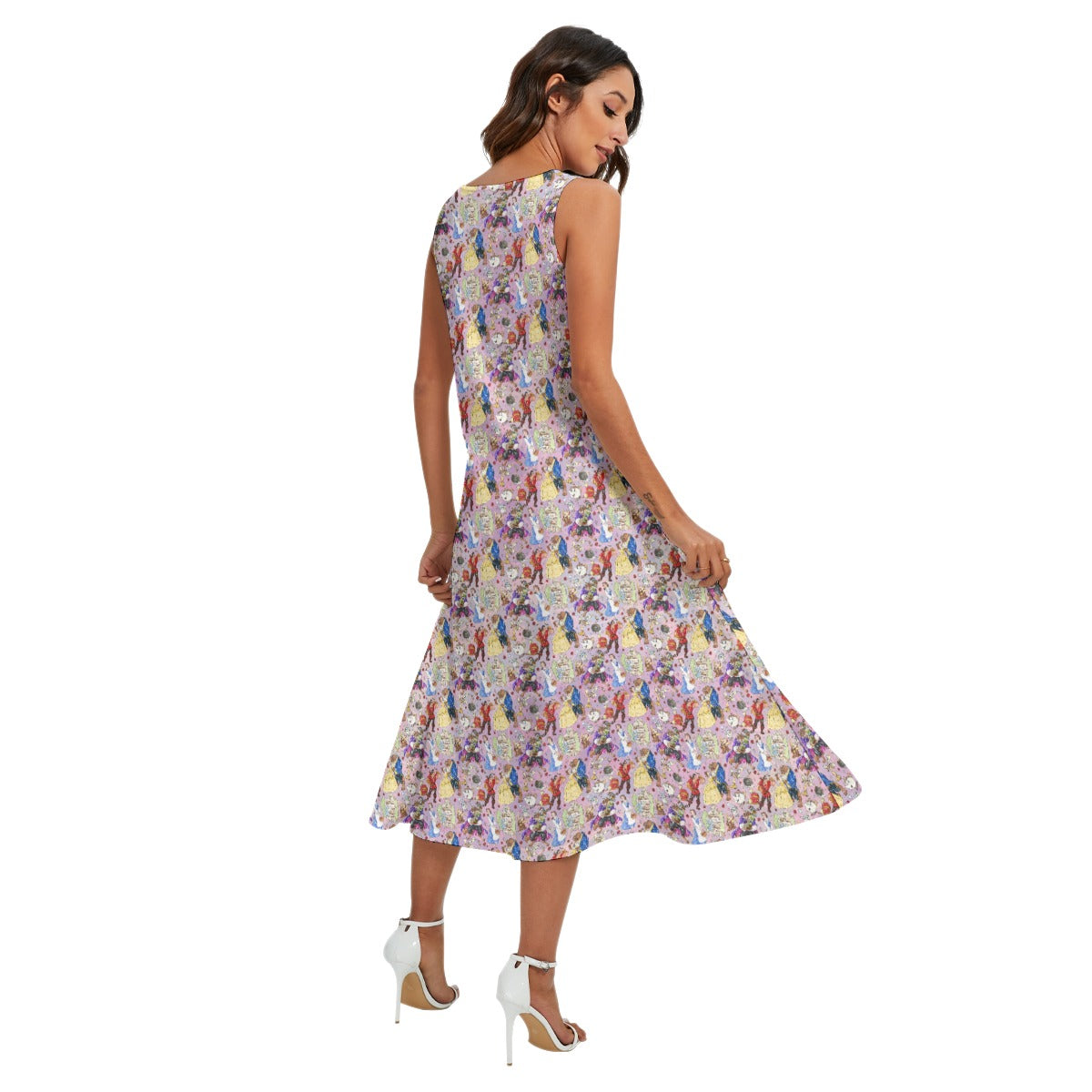 Enchanted Tale Sketch - Women’s Diagonal Pocket Midi Dress