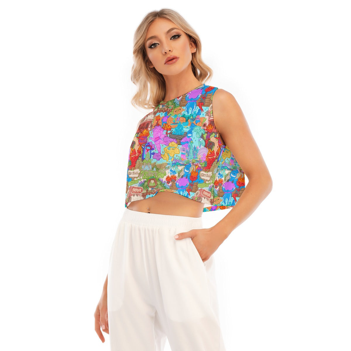 Element City Scene Collage - Women’s Sleeveless Cropped Tee