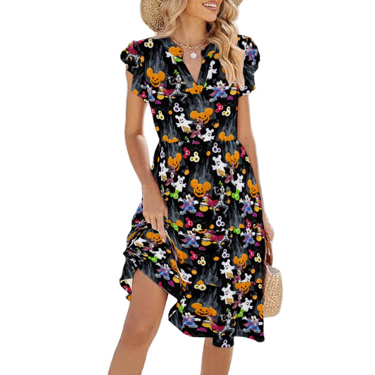 Mouse Gang Trick or Treat - Women's Tiered Pocket Midi Dress