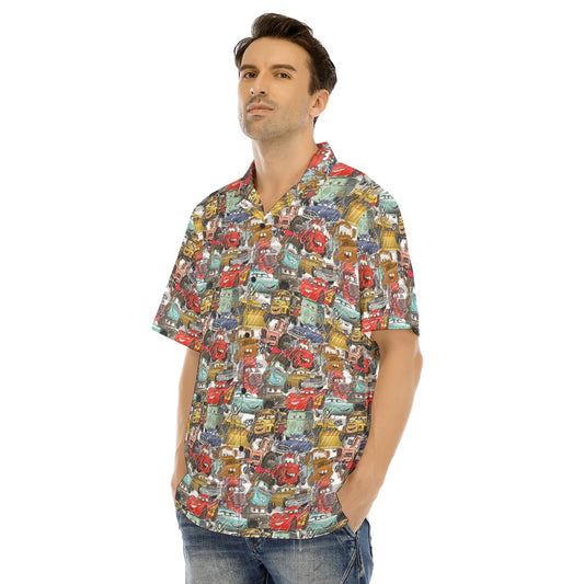 Racing Legends Sketch - Men's Hawaiian Button Up Shirt