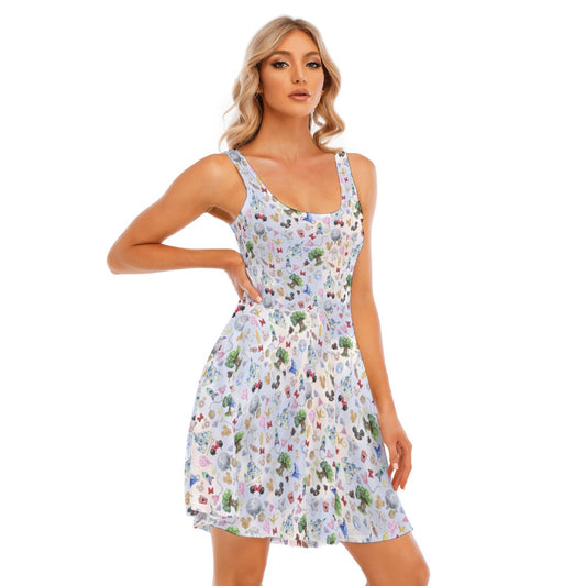 WDW Park Hopper - Women's Sleeveless Pocket Skater Dress
