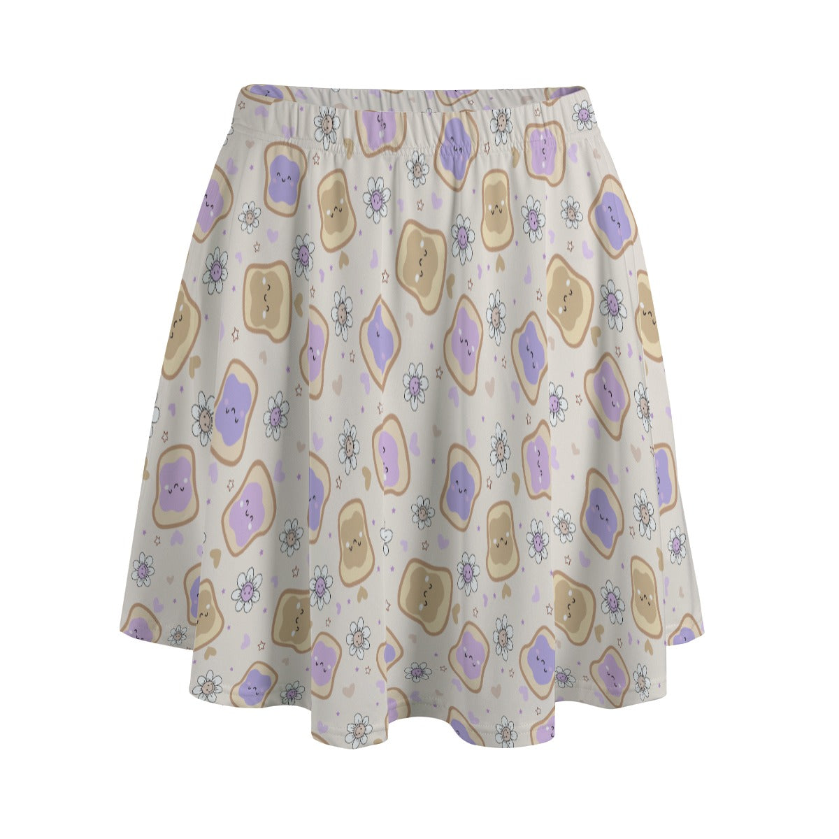 Kawaii Peanut Butter and Jelly Sandwiches - Women's Pocket Skater Skirt