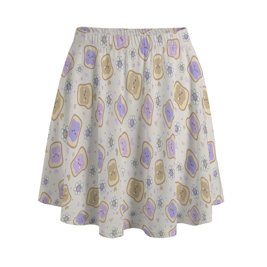Kawaii Peanut Butter and Jelly Sandwiches - Women's Pocket Skater Skirt